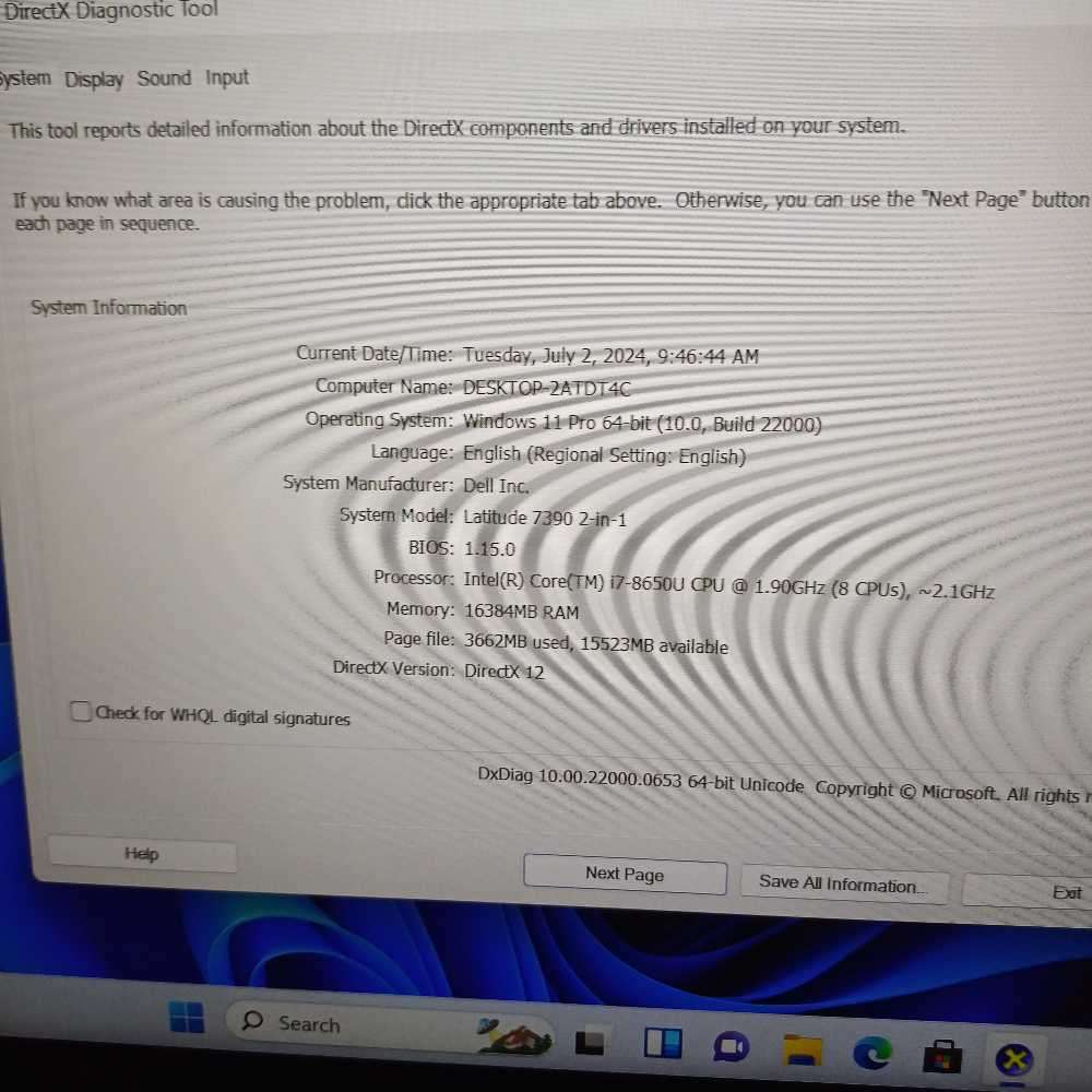 Dell Latitude 7390 2 in one(touch)