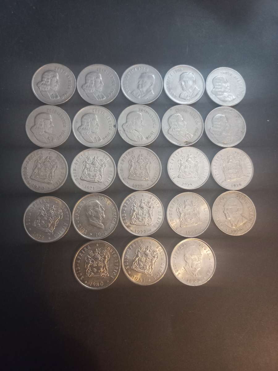 1965 - 1982 RSA 5 cent collection. One bid for the lot