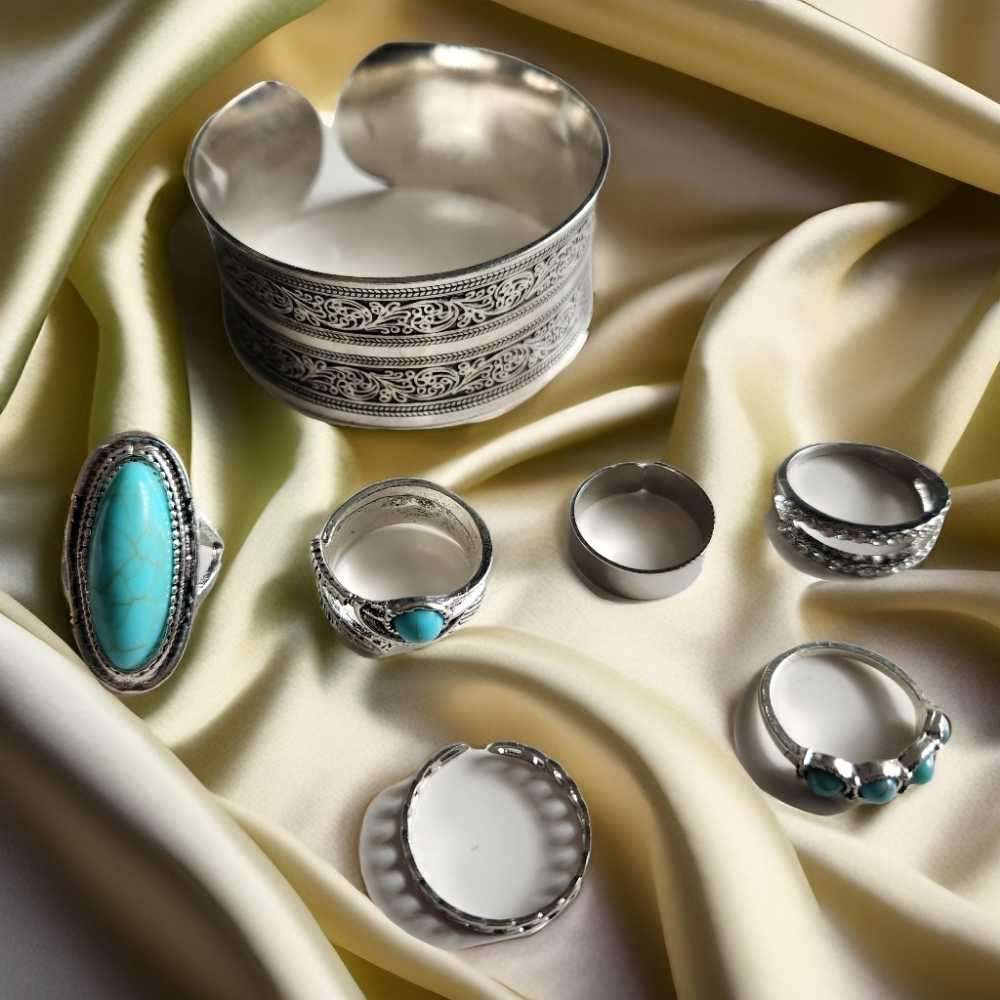 Boho Bangle and Rings Set