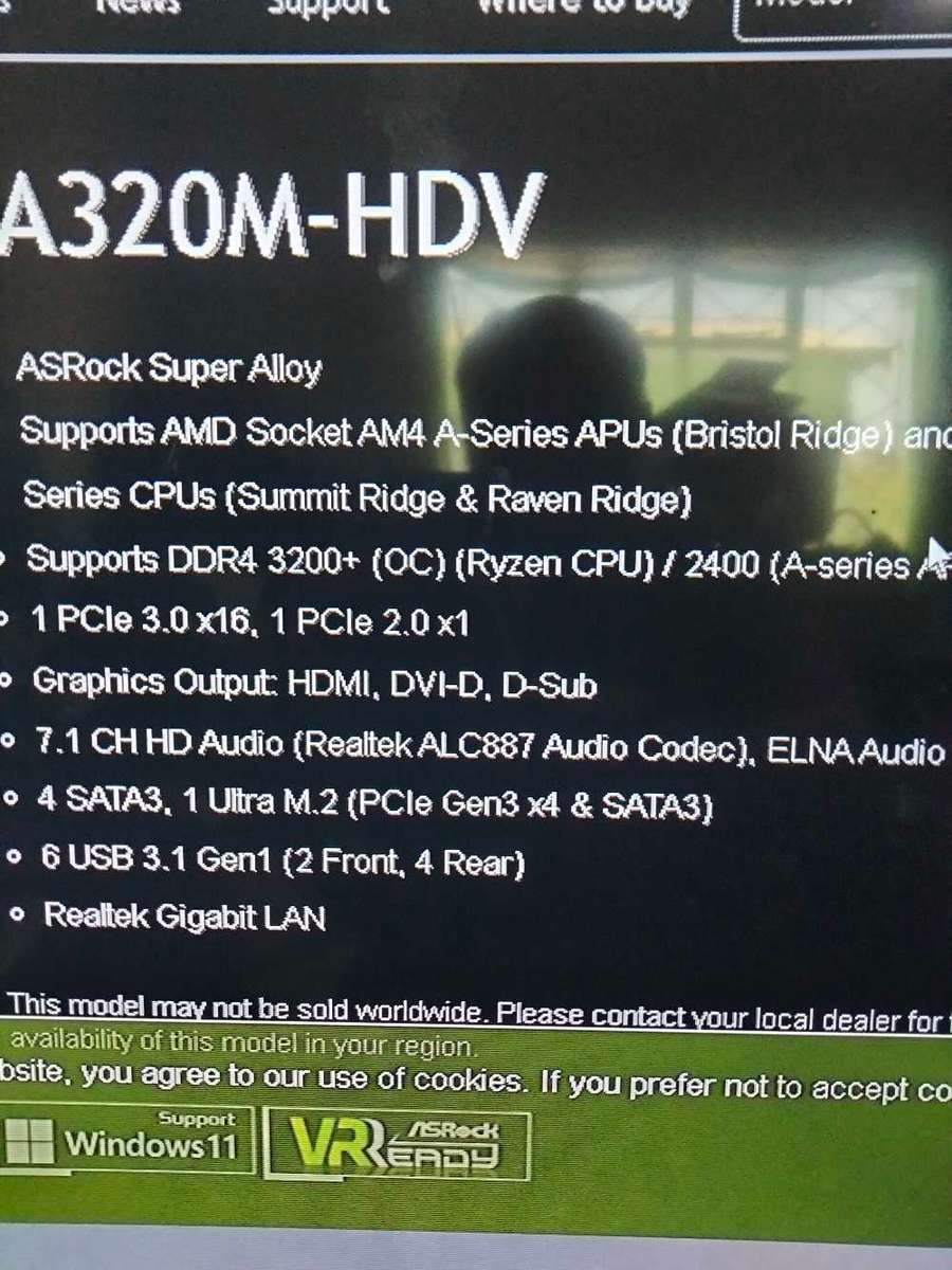 AMD A320M-HDV RYZEN MB