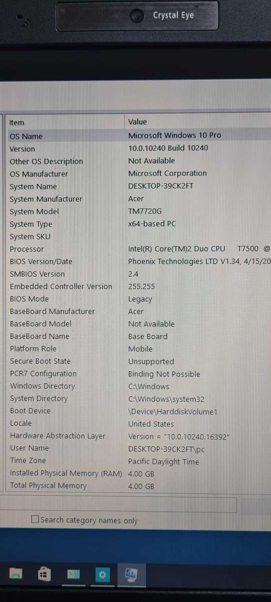 (Read) Intel Core 2 Duo Mobile T7100 Acer Travel Mate 7720 laptop