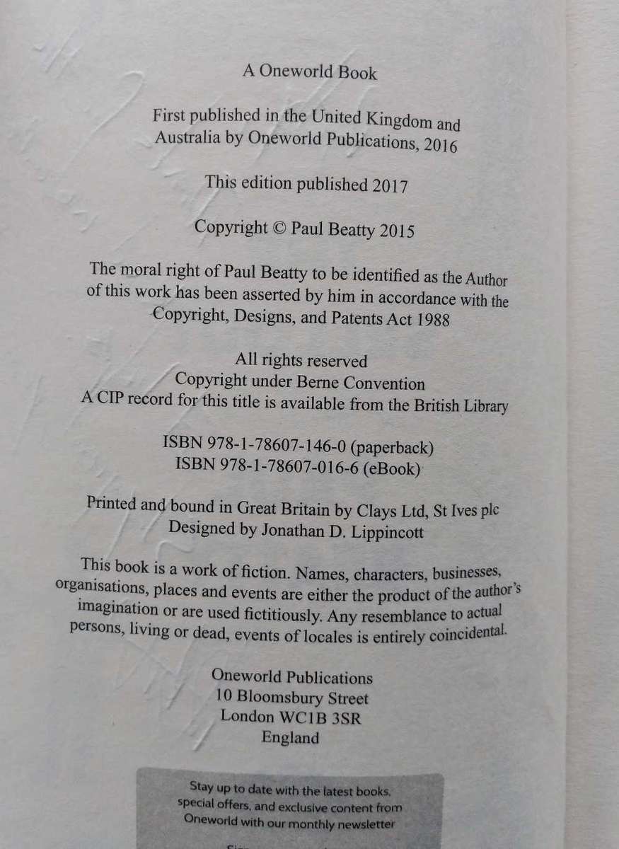 The Sellout by Paul Beatty