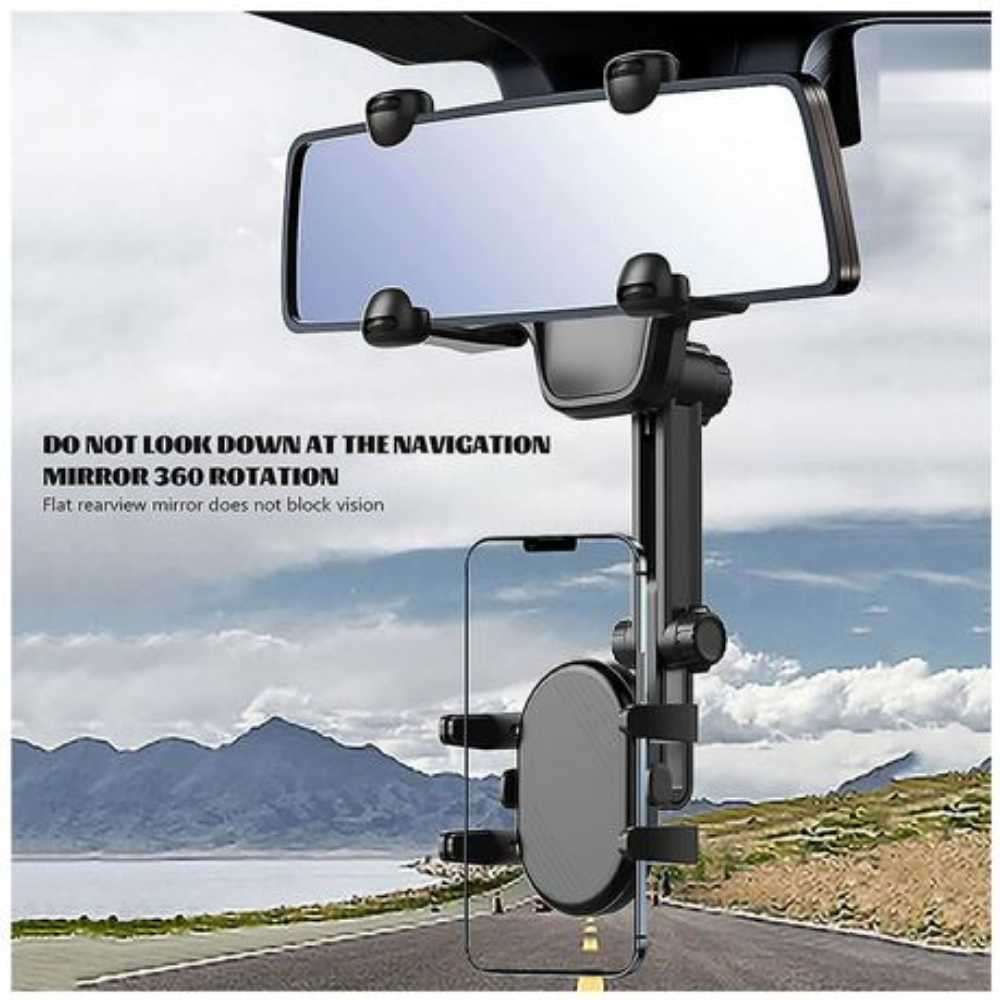 Car Mobile Phone 360 Rotating Retractable Rearview Mirror