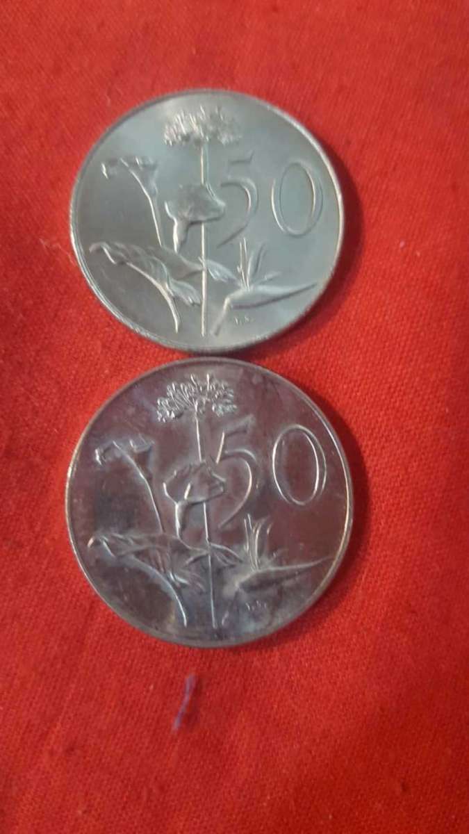 1967 unc 50c coins x2