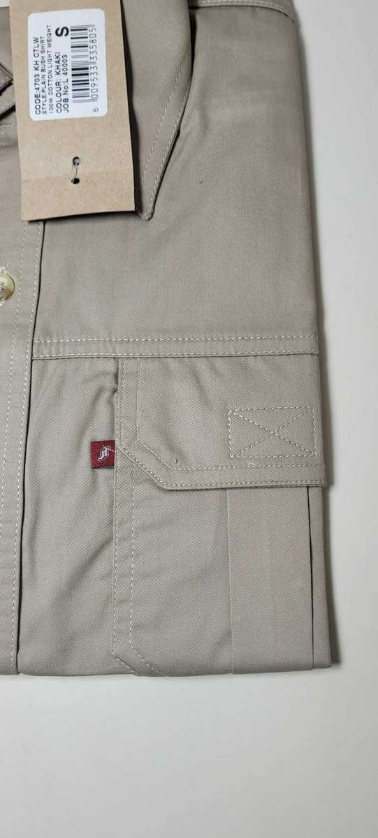 High Quality Size (S) SALTY Short-Sleeved Khaki Bush Shirts.
