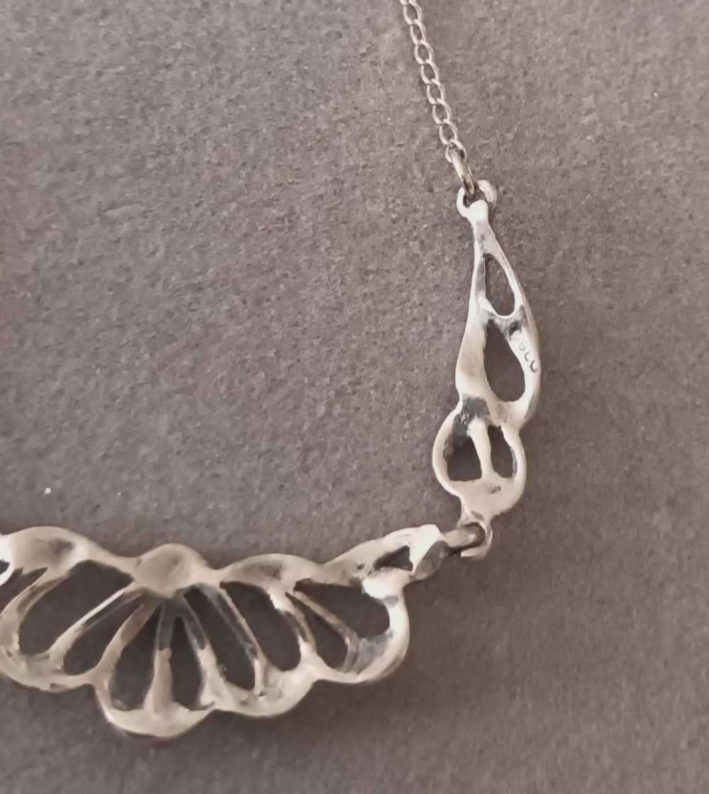 Lovely Sterling Silver  & Marcasite Vintage Necklace.