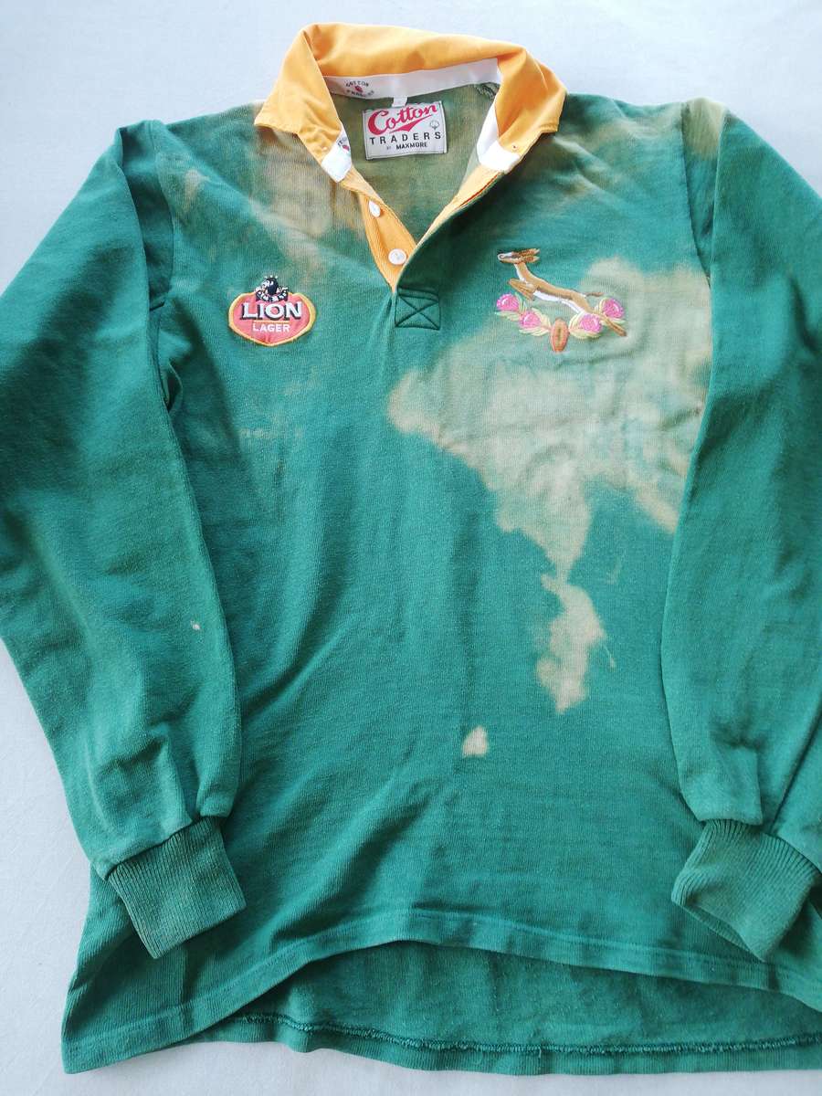 Springbok Lion Lager Supporters Jersey Size L Stained