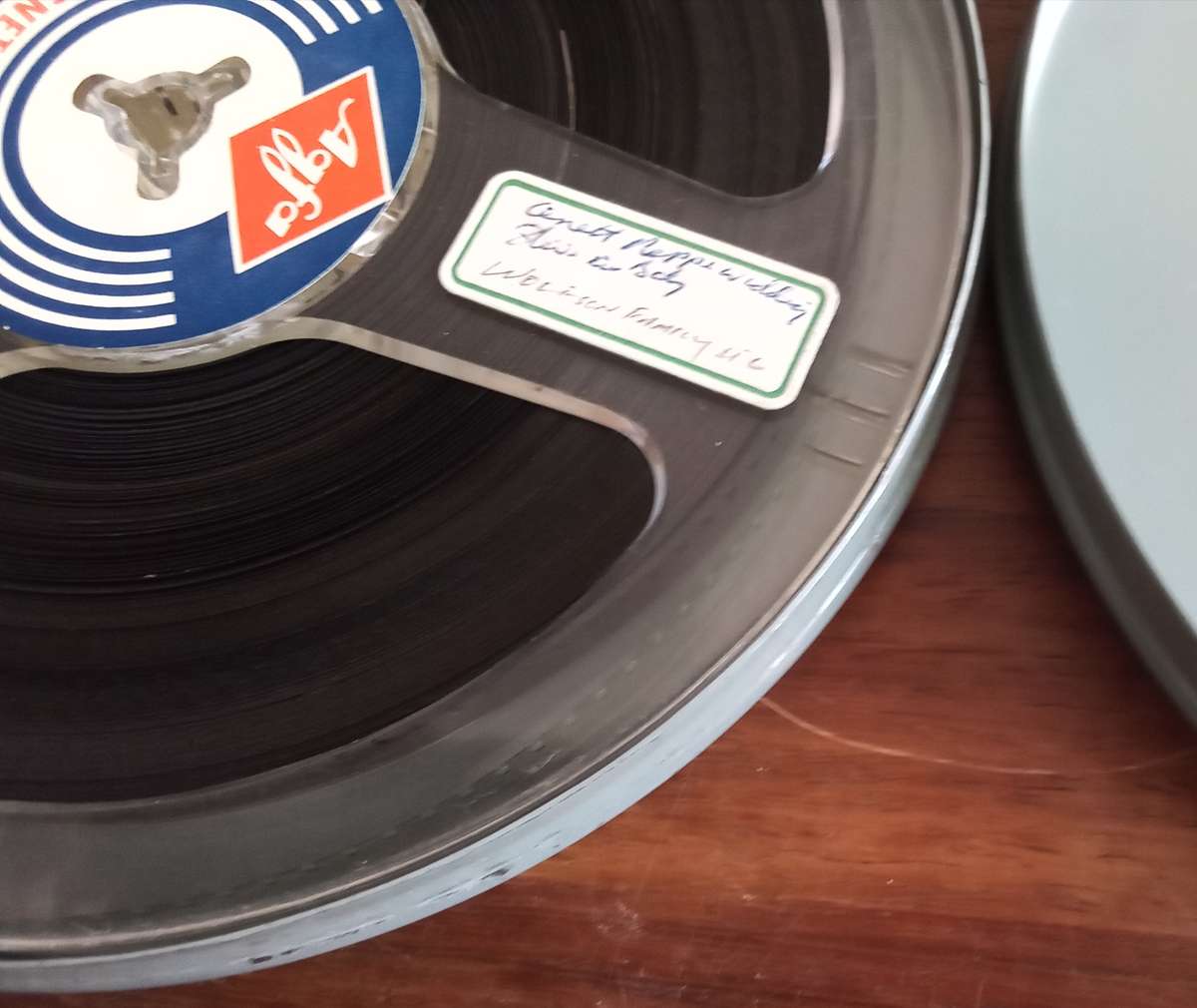 9.5mm Projector Film Reel in Vintage Tin.