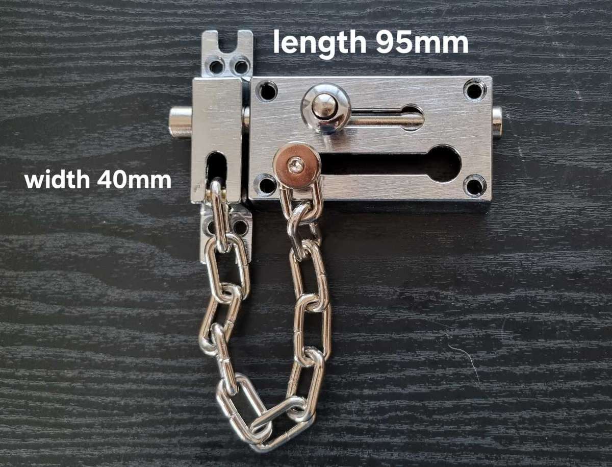 Slide Bolt Latch lock with anti theft chain