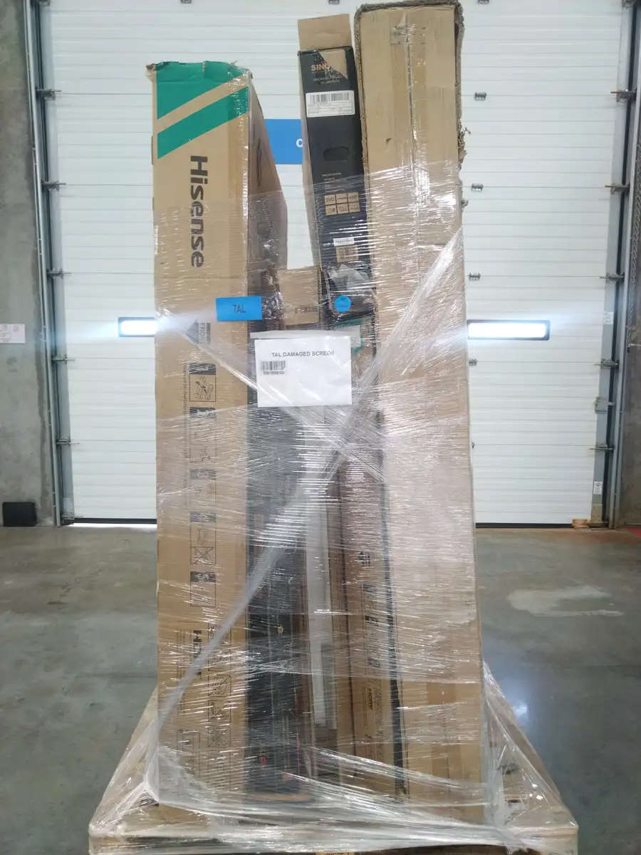 Bulk Lot of Damaged Screens and TVs: Hisense & More