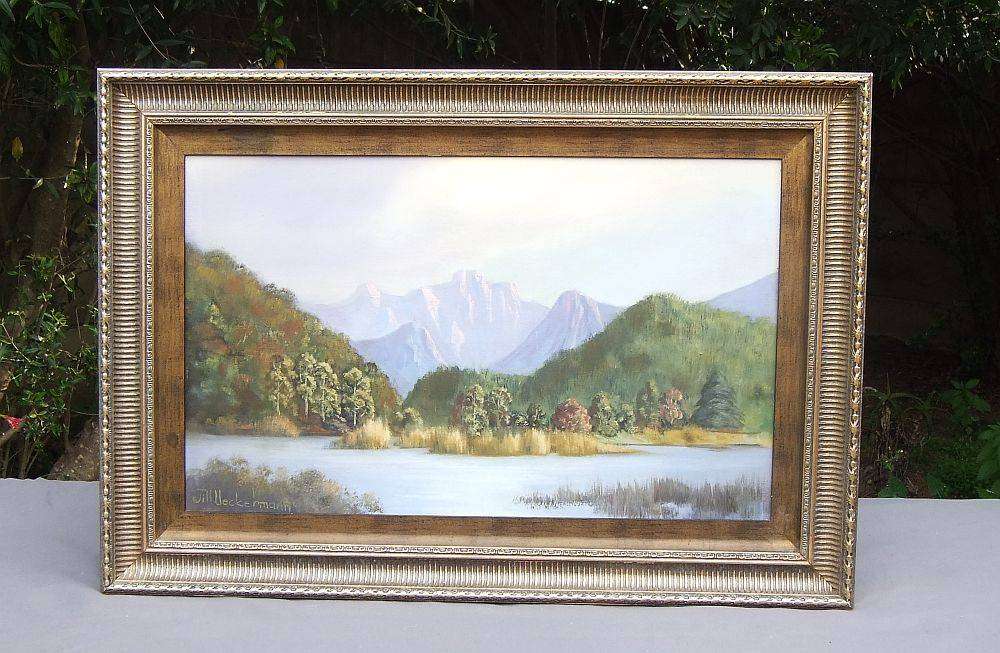 Framed original signed oil on board landscape painting