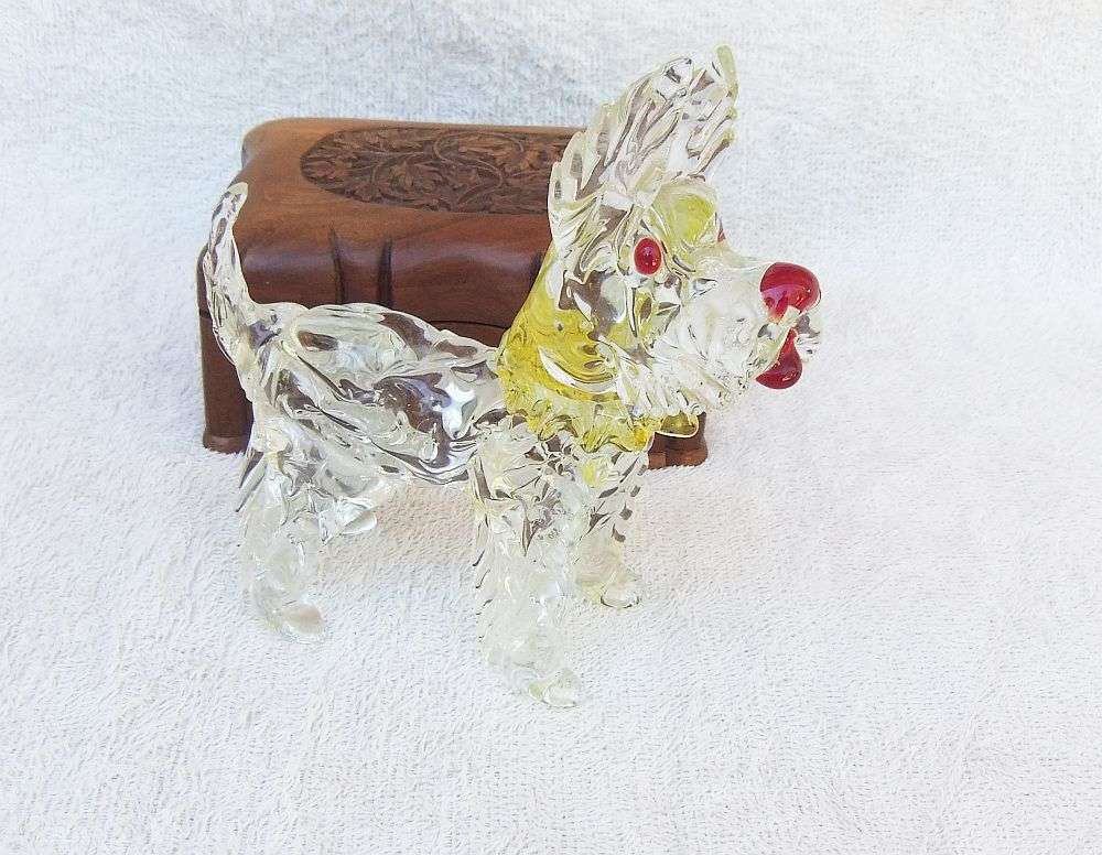 AN AMAZING RARE LARGE VINTAGE 1950`S GENUINE MURANO GLASS SCOTTISH TERRIER IN AWESOME CONDITION !!