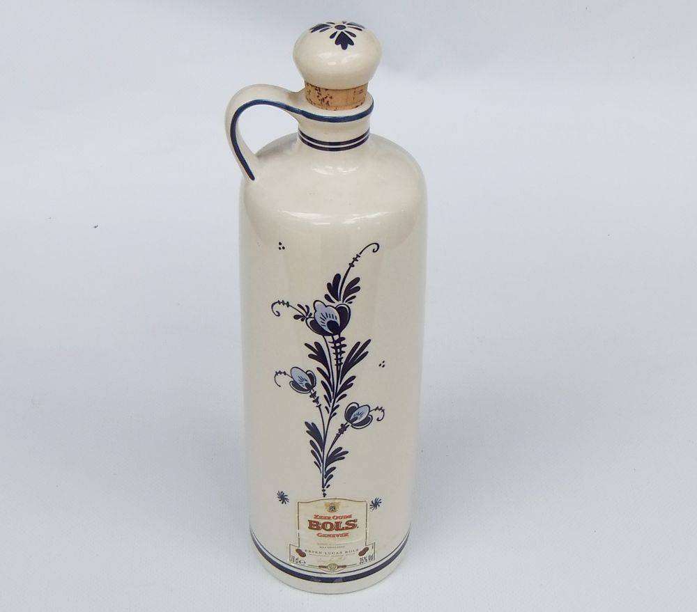 An awesome vintage Delfts Blue decanter made for Bols brandy with windmill motif