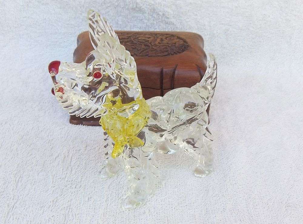 AN AMAZING RARE LARGE VINTAGE 1950`S GENUINE MURANO GLASS SCOTTISH TERRIER IN AWESOME CONDITION !!