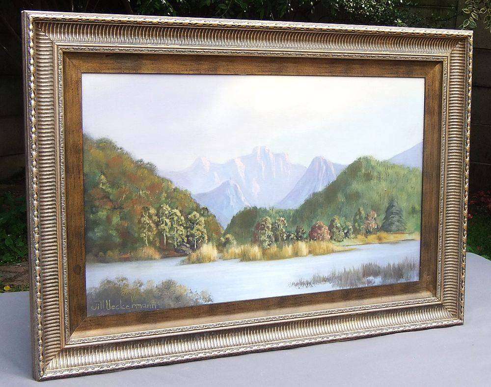 Framed original signed oil on board landscape painting