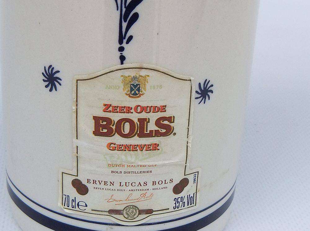 An awesome vintage Delfts Blue decanter made for Bols brandy with windmill motif