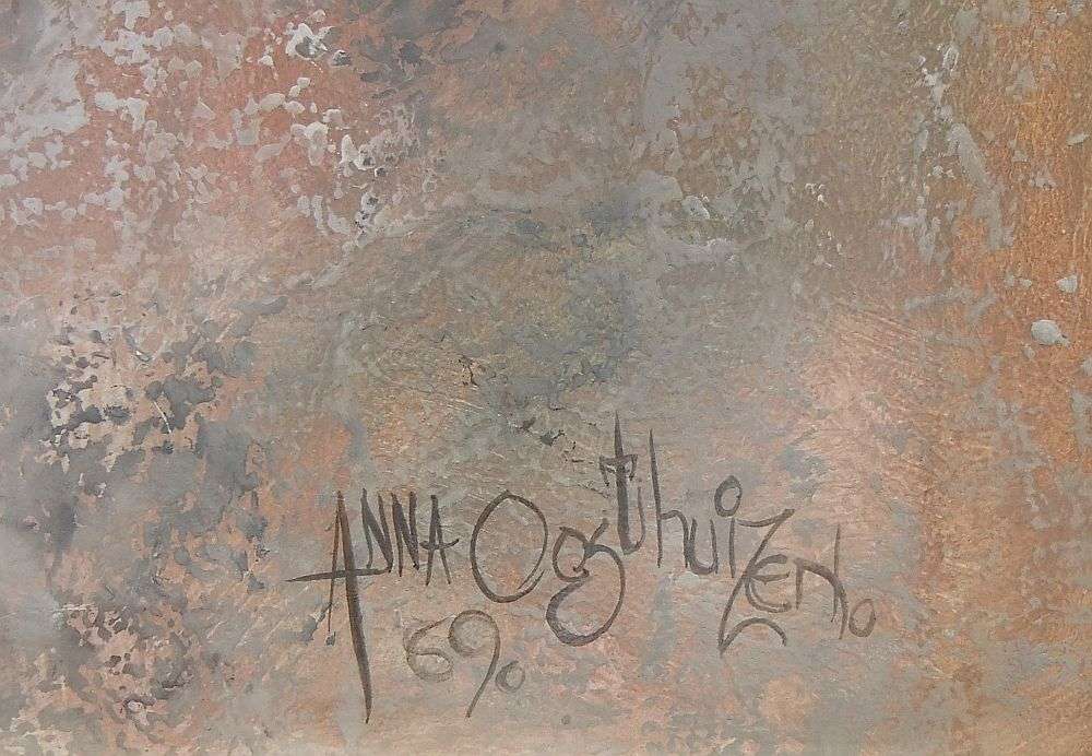 A BEAUTIFUL LARGE ORIGINAL OIL ON BOARD STILL LIFE PAINTING BY SA ARTIST ANNA OOSTHUIZEN DATED 1969