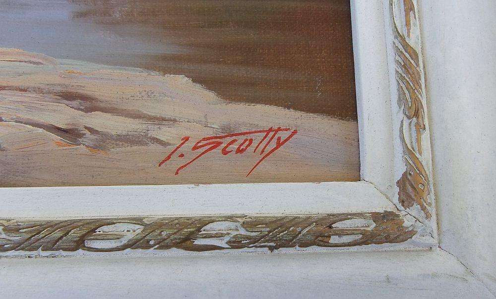 AN ORIGINAL OIL ON BOARD LANDSCAPE PAINTING BY TITTA FASCIOTTI  ( PSEUDONYM T.SCOTTY )