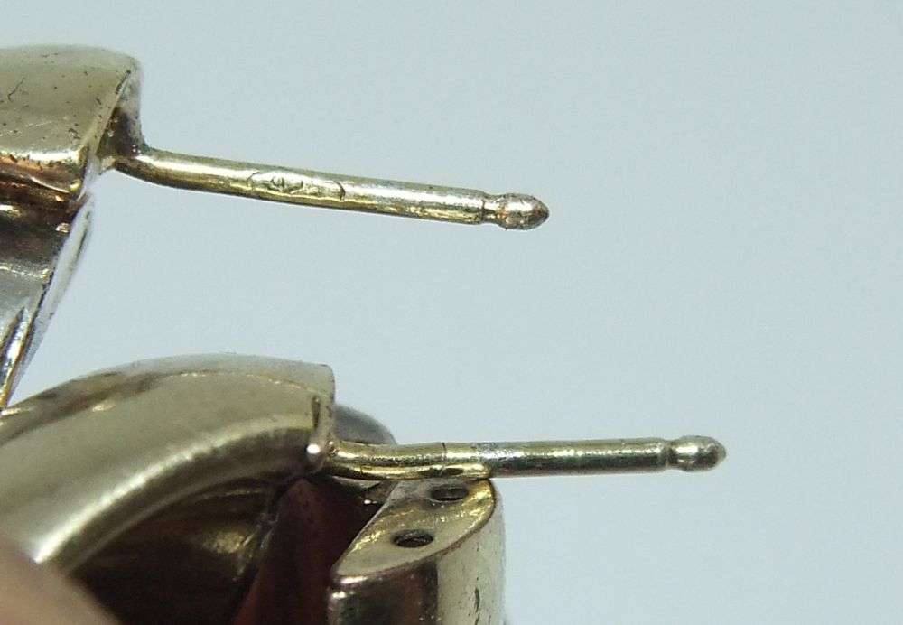 AN EXQUISITE AND IMPRESSIVE QUALITY TWO TONED PAIR OF STERLING SILVER EARRINGS WITH BUTTERFLIES !!