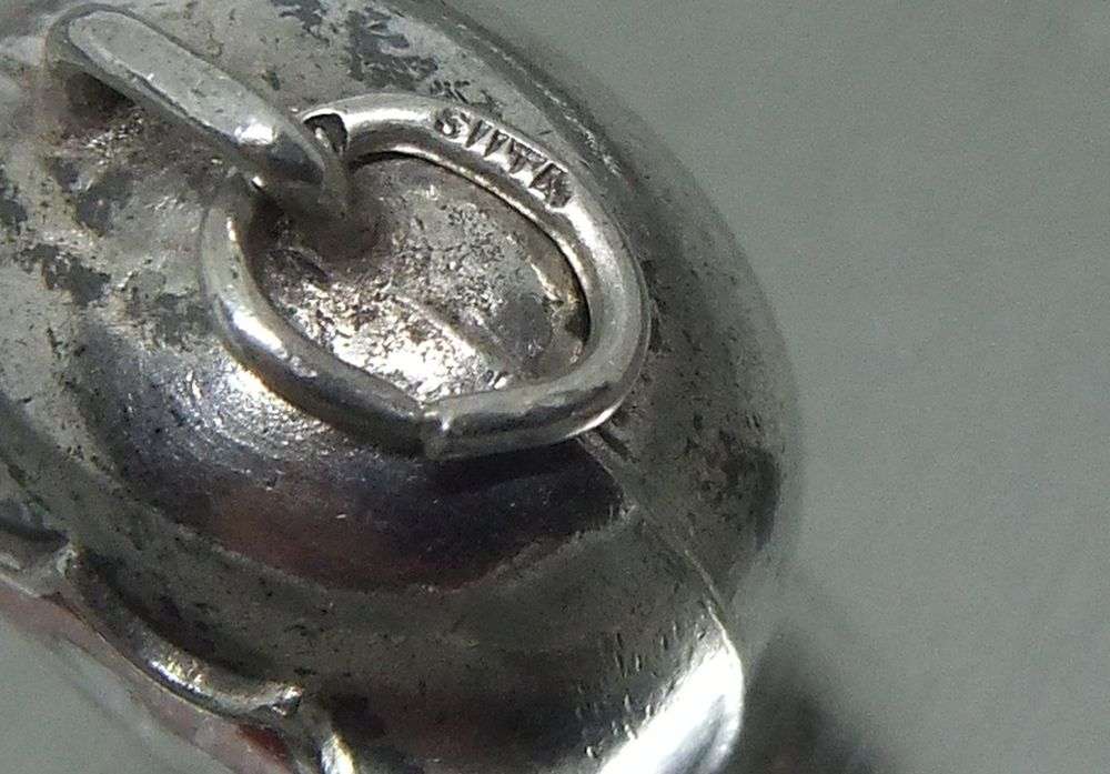 A CUTE VINTAGE "800" SILVER SWISS THEME COW BELL CHARM ( 80% SILVER ) - FREE COMBINING !!