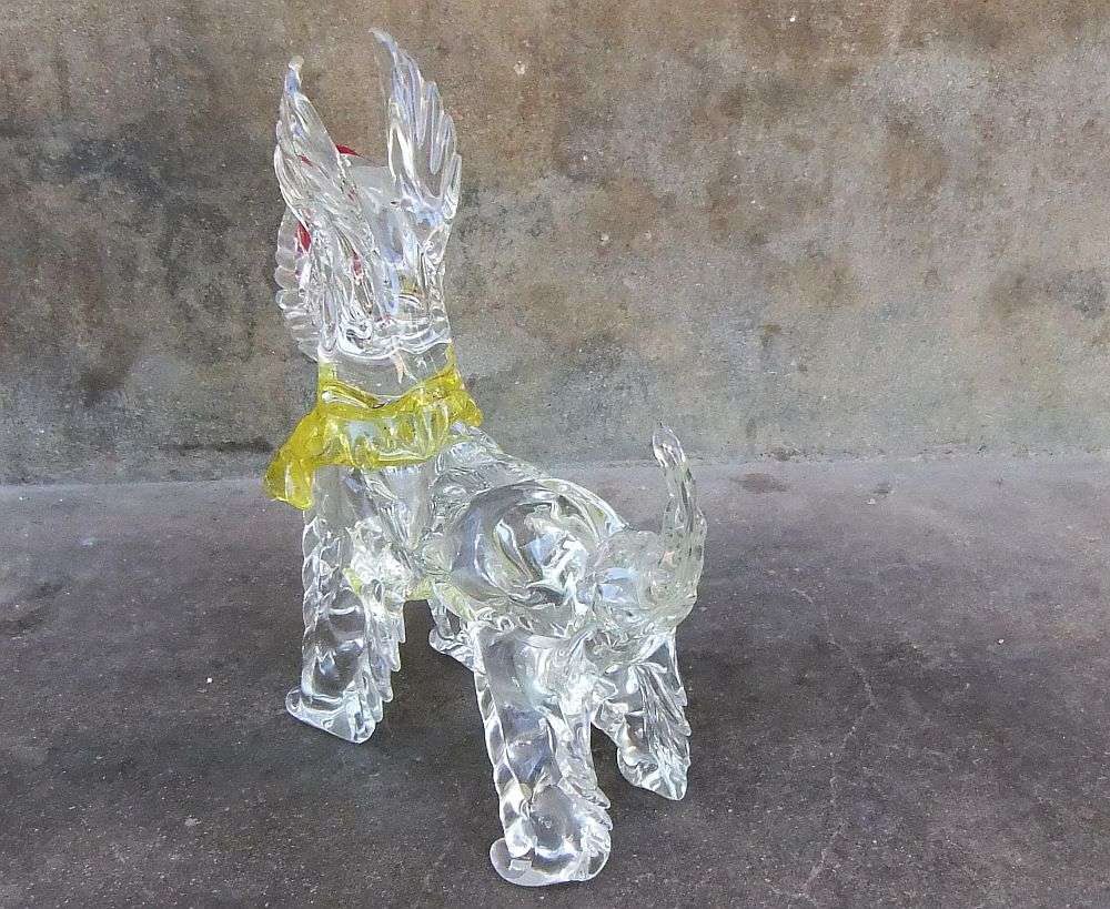 AN AMAZING RARE LARGE VINTAGE 1950`S GENUINE MURANO GLASS SCOTTISH TERRIER IN AWESOME CONDITION !!