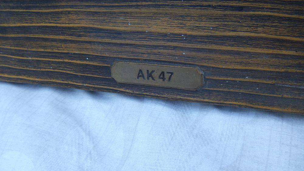 A rare vintage 1980`s hard foam wall mount demonstrational mold of an AK47 assault rifle