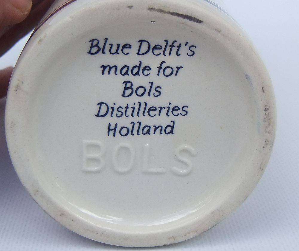 An awesome vintage Delfts Blue decanter made for Bols brandy with windmill motif