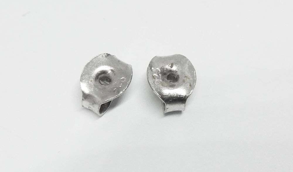 A CHARMING PAIR OF FACETED CZ SET STERLING SILVER BUTTERFLY MOTIF STUD EARRINGS IN GREAT CONDITION