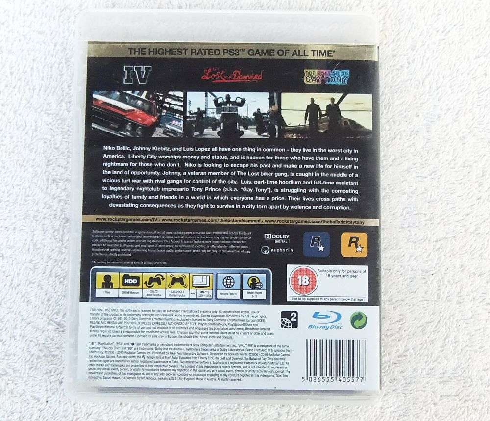 PLAYSTATION 3 GAME - GRAND THEFT AUTO IV - THE COMPLETE EDITION