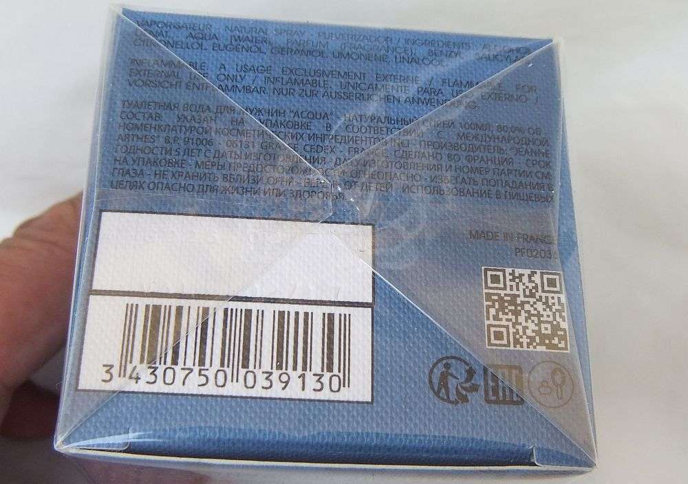 MADE IN FRANCE - 100 ML "" ACQUA MENS COLOGNE BY JEANNE EN PROVENCE "" - ONLY 1 AVAILABLE - SEALED