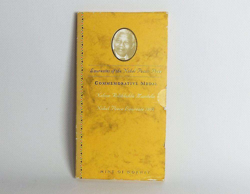 A limited edition 2001 solid sterling silver Nelson Mandela medallion by the Mint of Norway