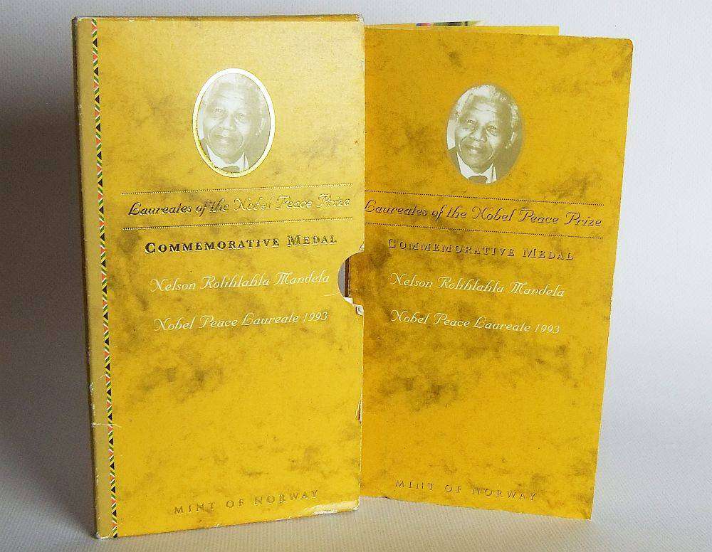 A limited edition 2001 solid sterling silver Nelson Mandela medallion by the Mint of Norway