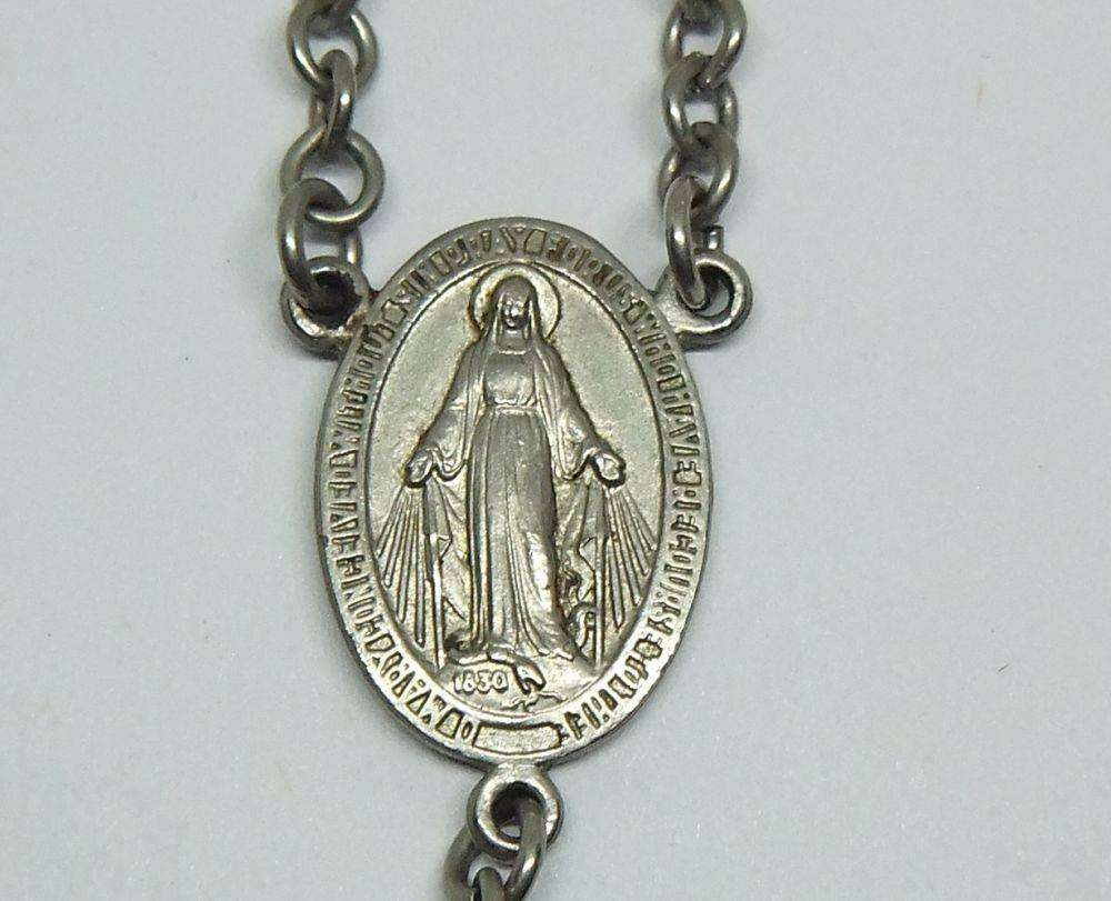 A lovely vintage French made rosary with pink opaline glass beads