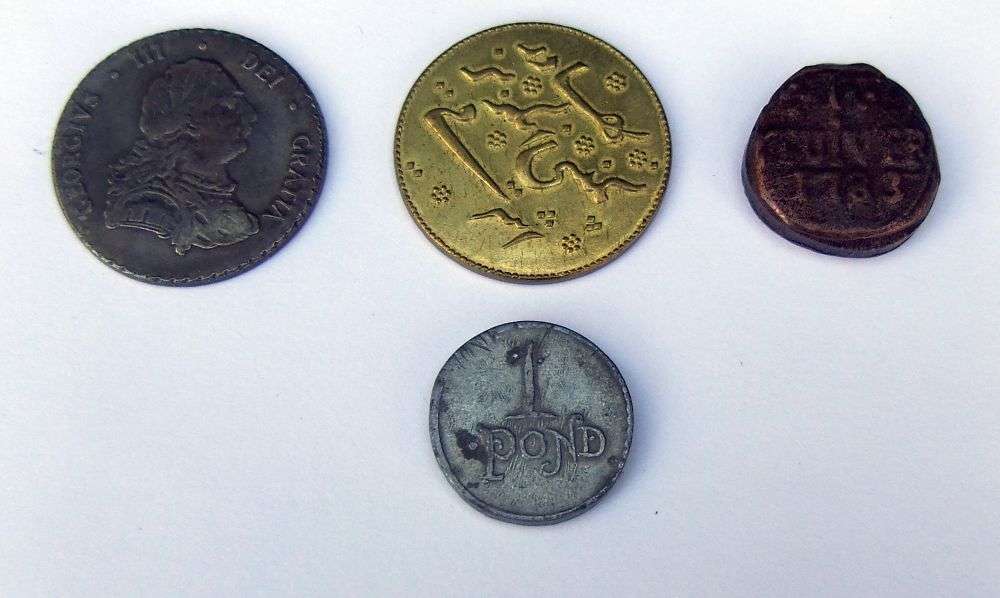 WOW !! 7 VINTAGE VAN RIEBEECK REPLIKA COINS DISTRIBUTED BY BP - TREASURE TROVE !! BID FOR ALL !!