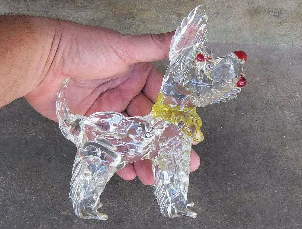 AN AMAZING RARE LARGE VINTAGE 1950`S GENUINE MURANO GLASS SCOTTISH TERRIER IN AWESOME CONDITION !!