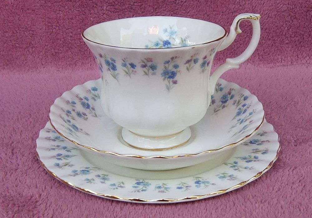 A VINTAGE ROYAL ALBERT TRIO IN THE MEMORY LANE PATTERN