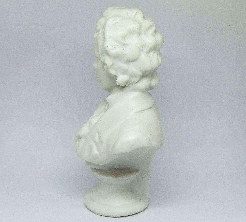 A rare numbered antique German bisque porcelain bust of Beethoven