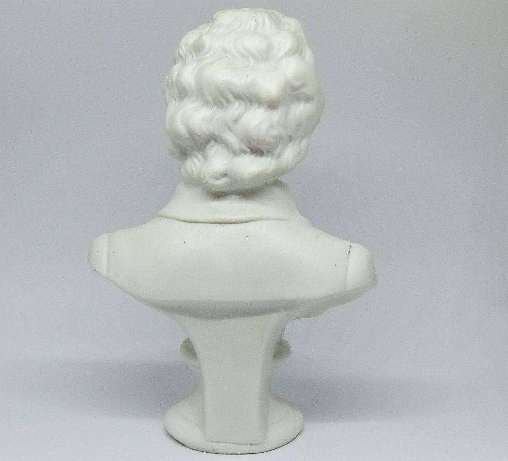 A rare numbered antique German bisque porcelain bust of Beethoven