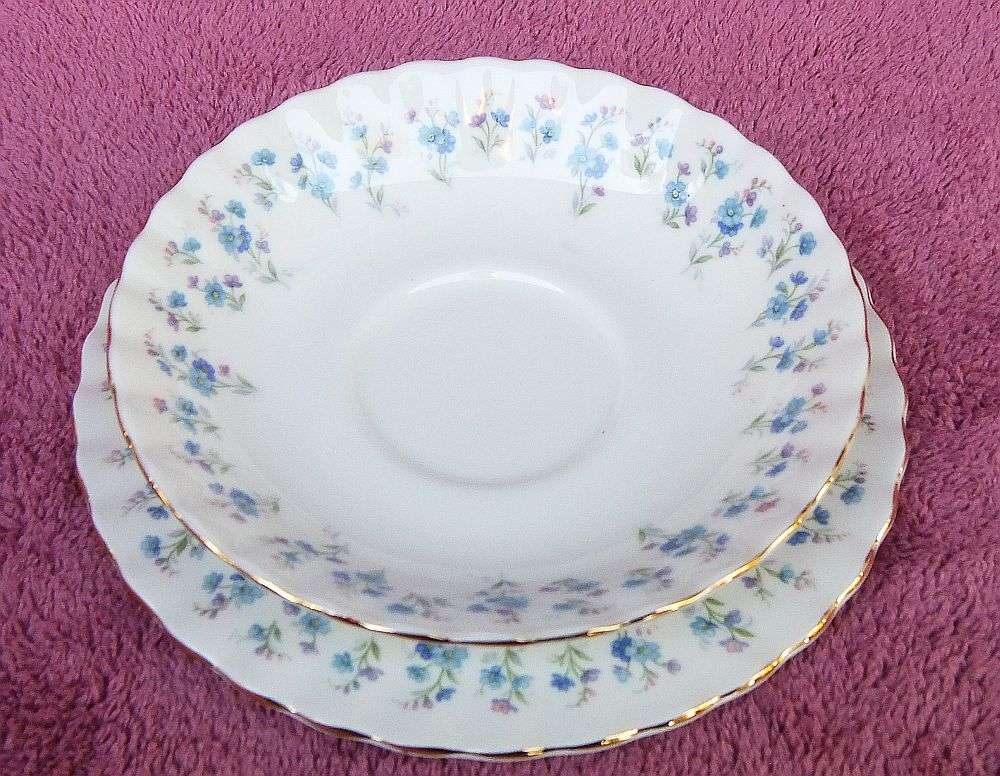 A VINTAGE ROYAL ALBERT TRIO IN THE MEMORY LANE PATTERN