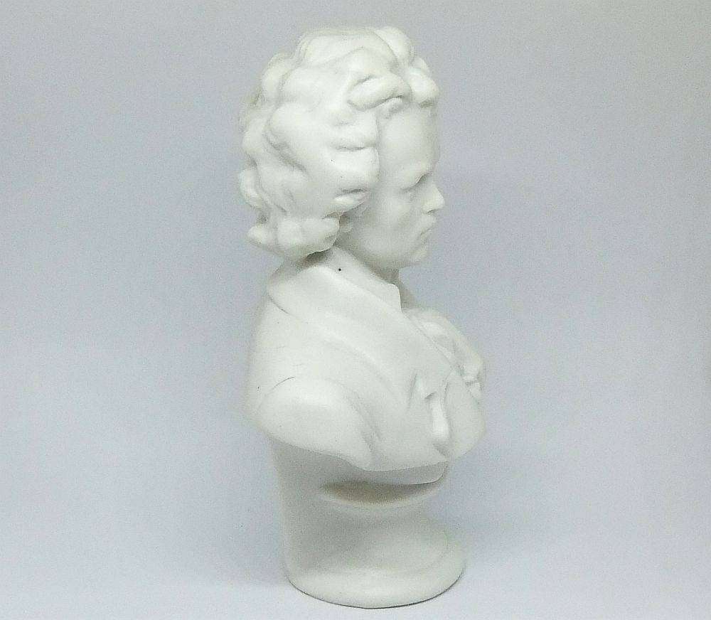 A rare numbered antique German bisque porcelain bust of Beethoven