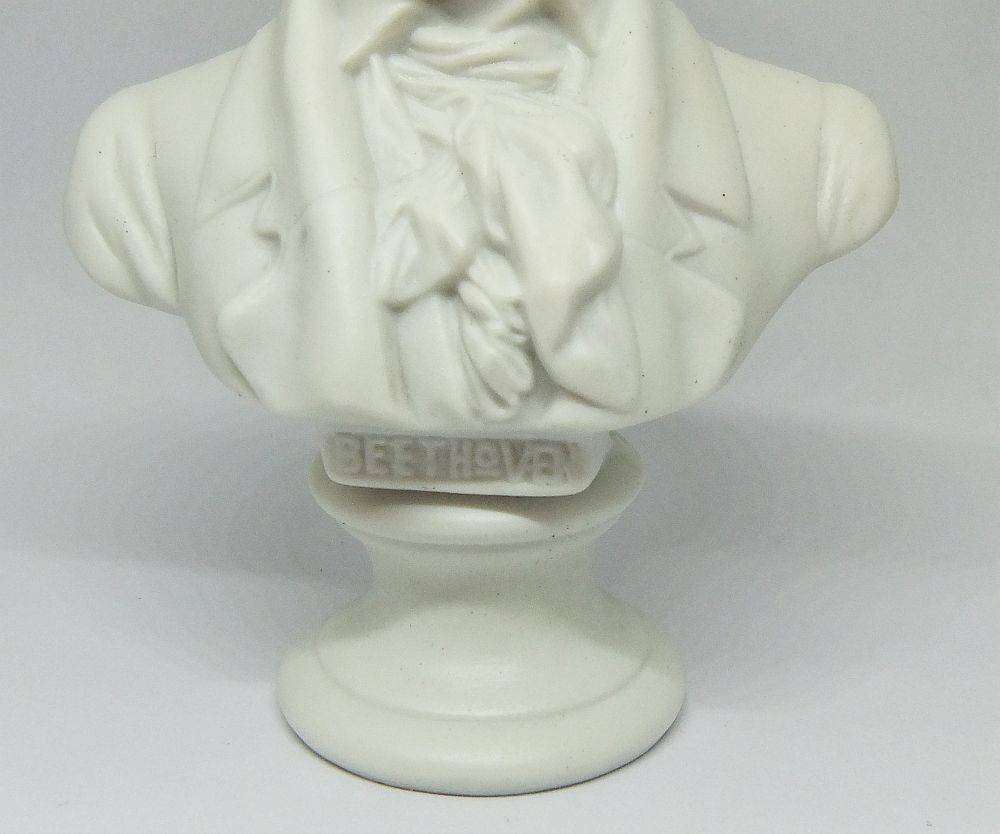 A rare numbered antique German bisque porcelain bust of Beethoven