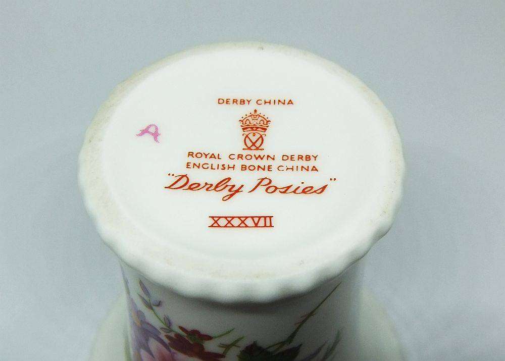 A beautiful vintage porcelain posy vase by Royal Crown Derby in excellent condition