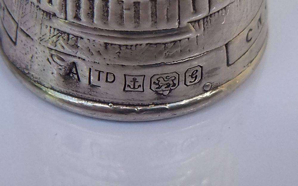 A vintage hallmarked sterling silver thimble made to commemorate the marriage of Charles & Diana
