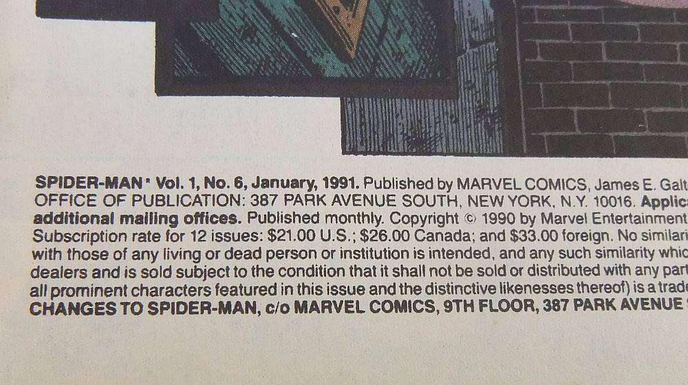 1991 Marvel Comics - Spider-Man #6