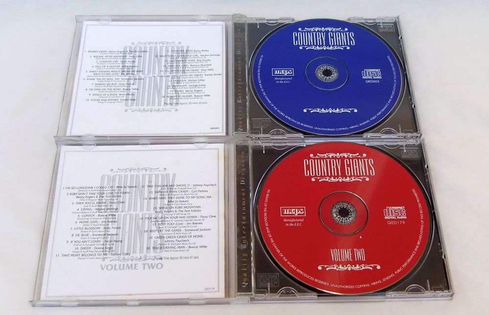 2 CD LOT !! COUNTRY GIANTS VOLUME ONE AND TWO !! VARIOUS ARTISTS !! GREAT CONDITION !!