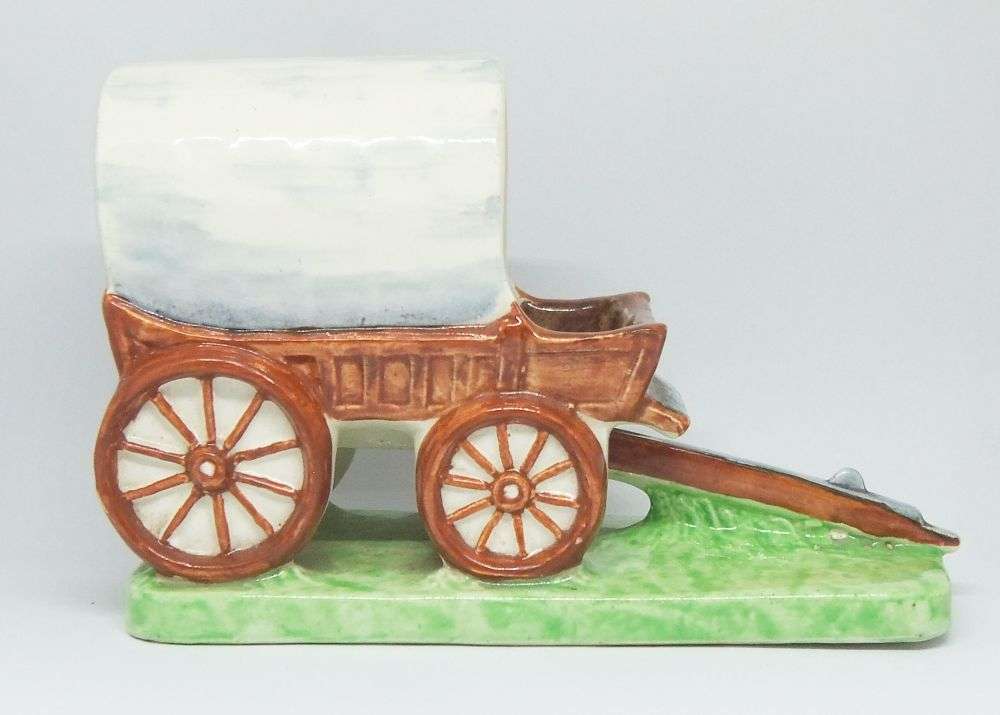 A RARE 1838 -1938 PORCELAIN OX-WAGON COMMEMORATING THE VOORTREKKERS BY BURLEIGH WARE ENGLAND