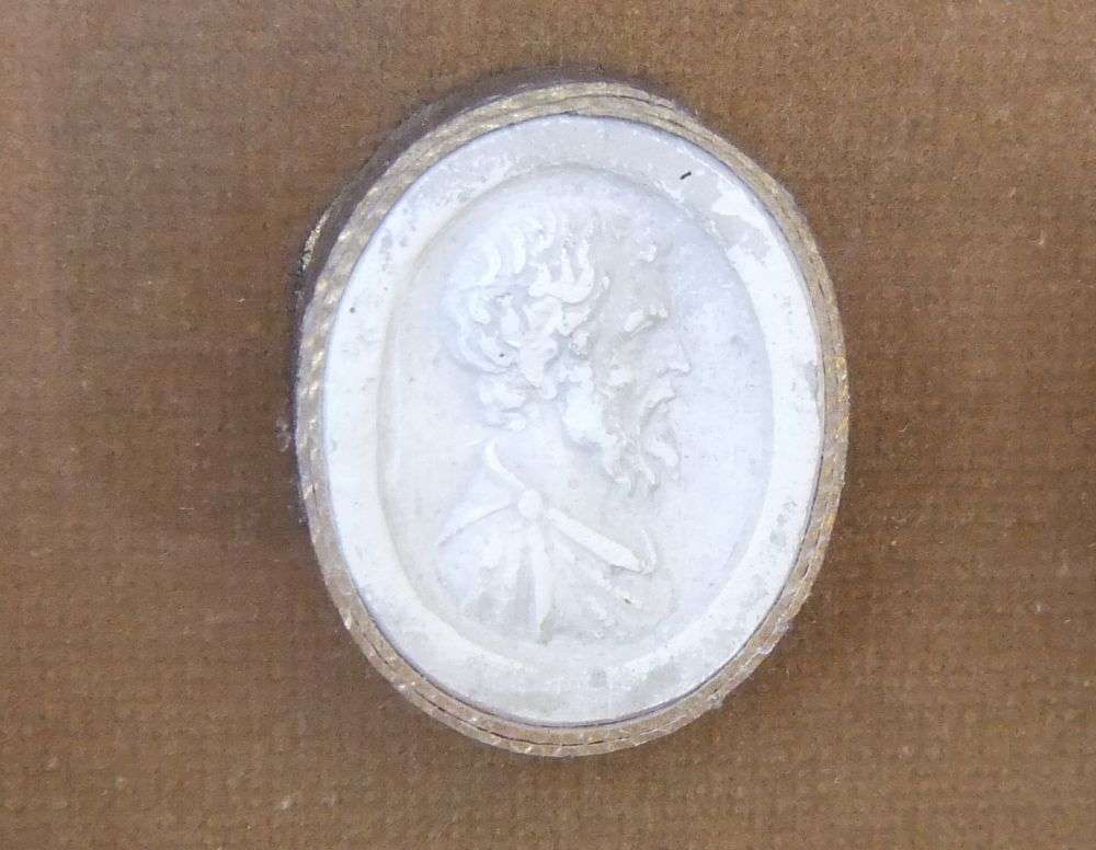 SUPER RARE IN SA !! THREE 19TH CENTURY PLASTER GRANDTOUR INTAGLIOS IN FRAME