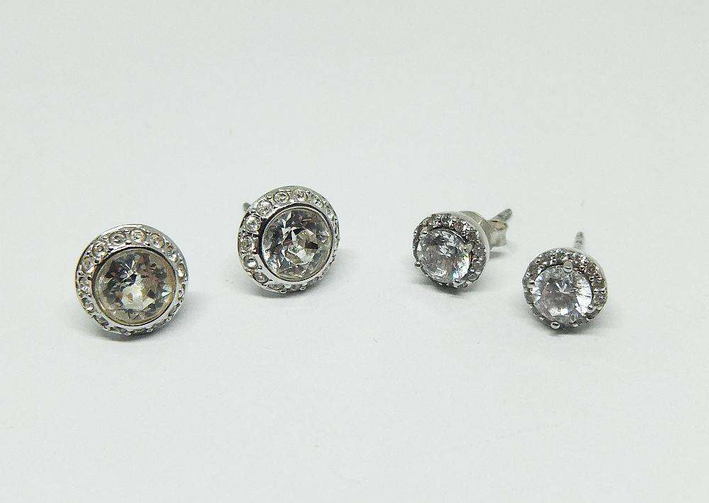 Two stunning pairs of earrings - Swarovski & sterling silver - Bid for both pairs