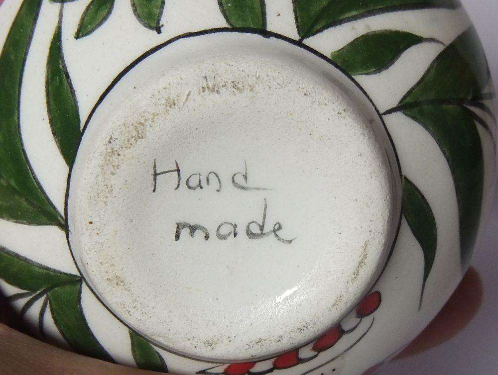 AN ADORABLE VINTAGE HAND MADE & HAND PAINTED MINIATURE POTTERY TEAPOT IN GREAT CONDITION