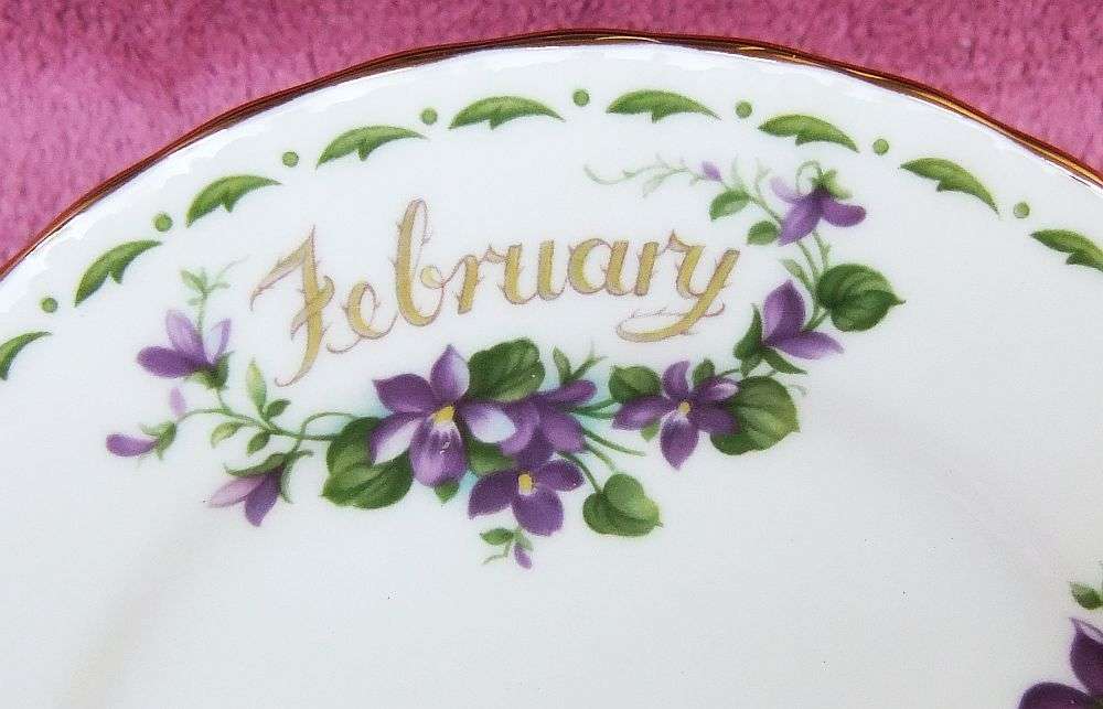 A VINTAGE ROYAL ALBERT TRIO - FLOWER OF THE MONTH SERIES - FEBRUARY